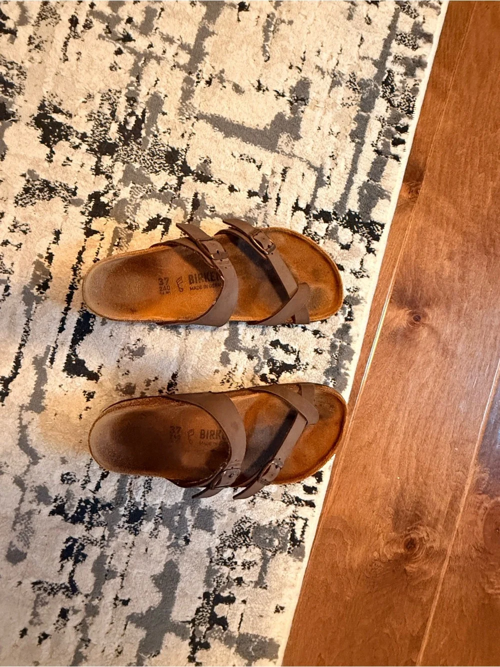 Birkenstock Brown Double Strap Buckle Sandals